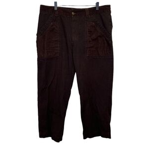 Cotton Ginny Brown Straight Leg Pants 100% Cotton Size 16